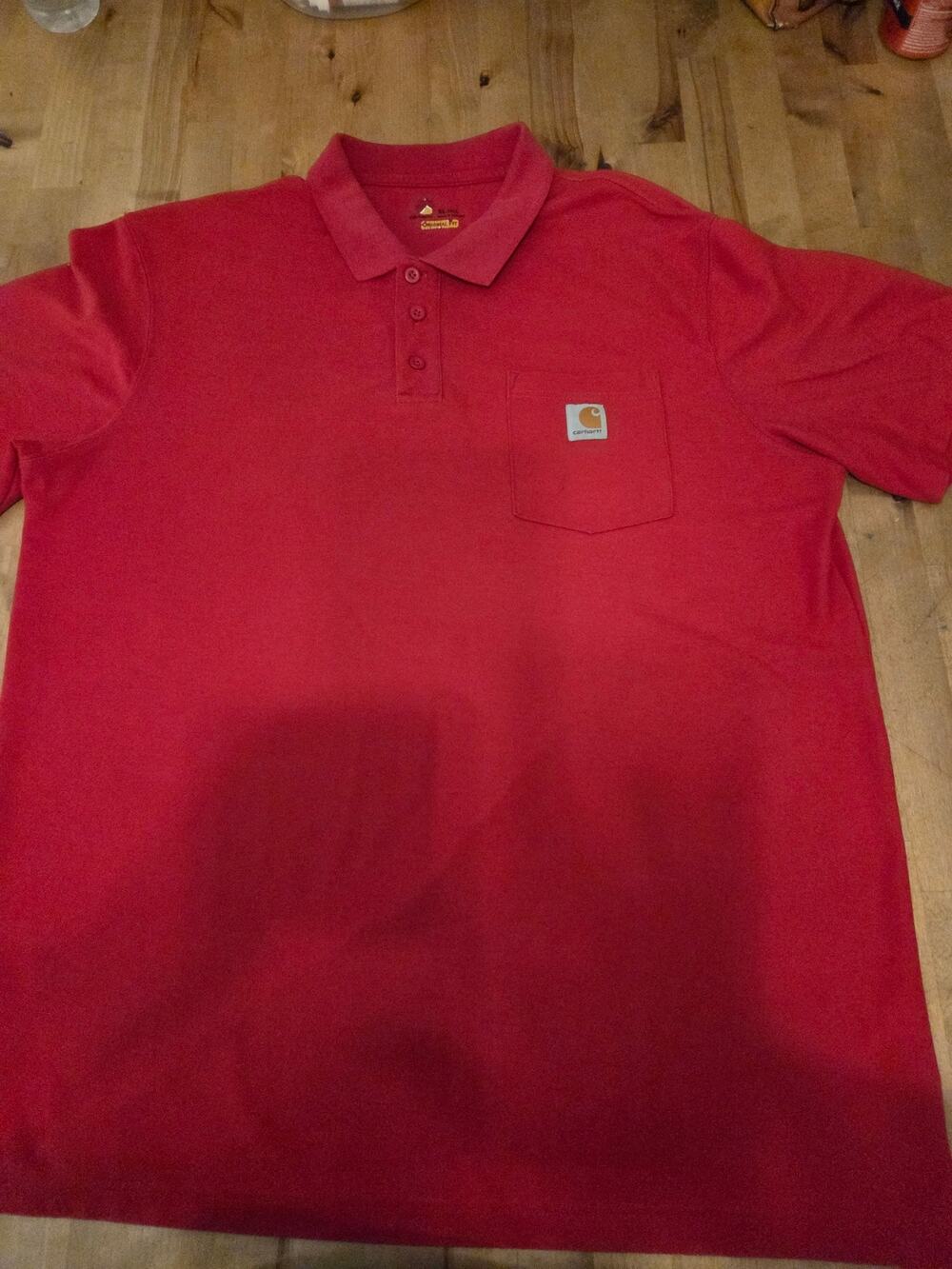 Carhartt K570 Men's Contractor's Work Pocket Polo Shirt Red XL Tall Excellent
